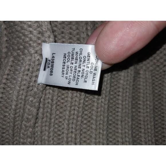 Cabelas Cardigan Sweater Tan Womens Zip Cable Knit Grandma Fisherman Large - Picture 7 of 7